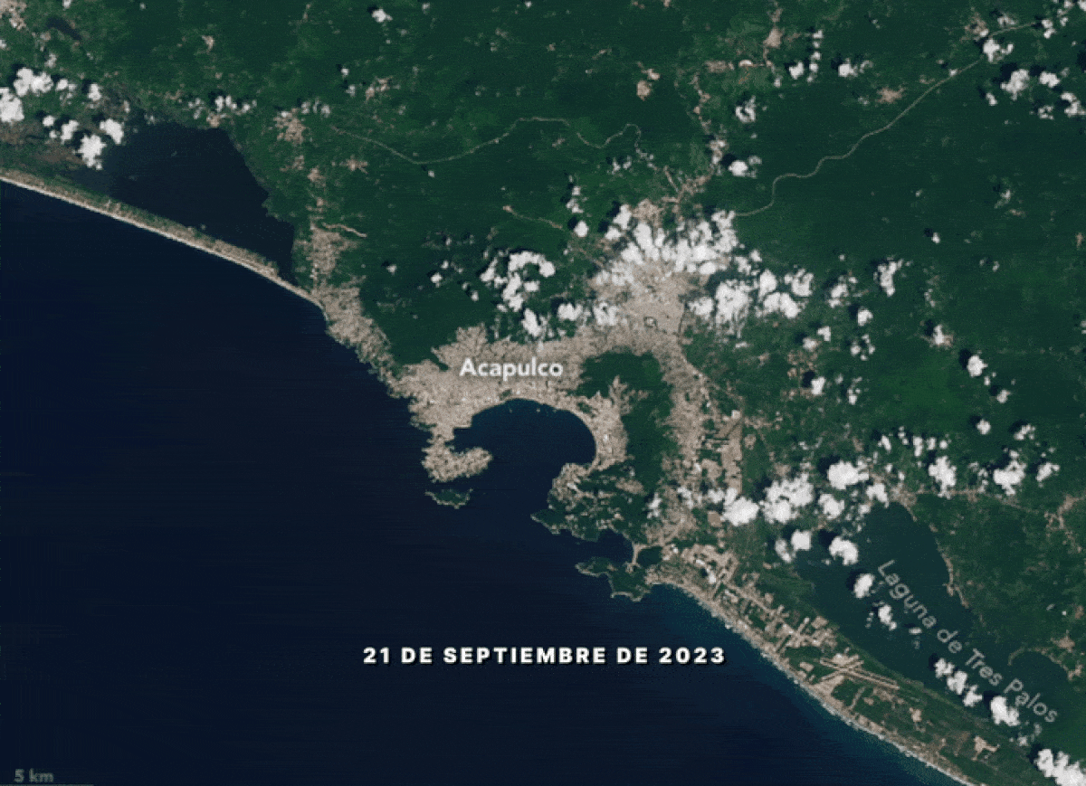 NASA comparte imágenes de Acapulco tras paso de ‘Otis’